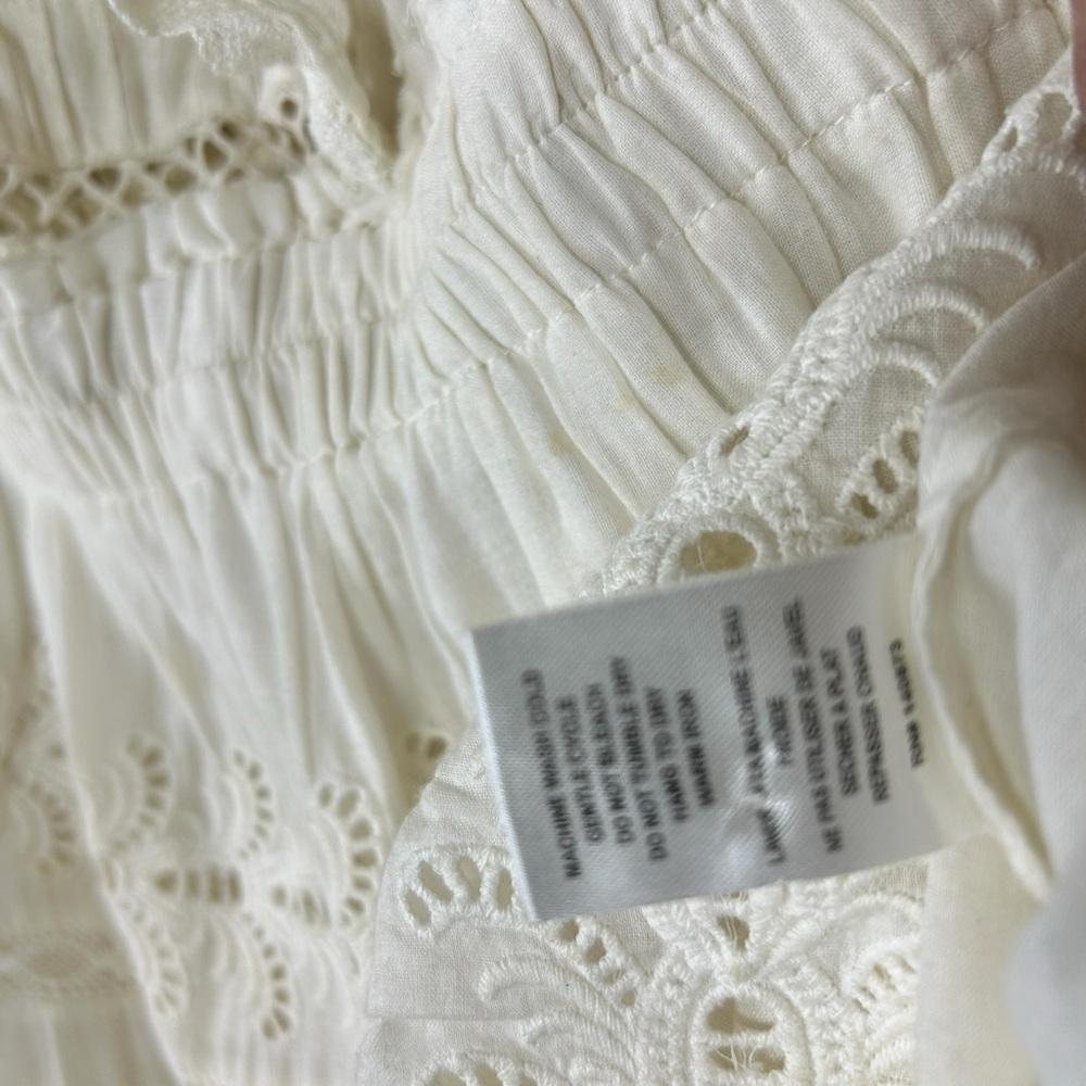 LoveShackFancy White Lace Ruffle Mini Dress SZ S Romantic Boho - Picture 9 of 9